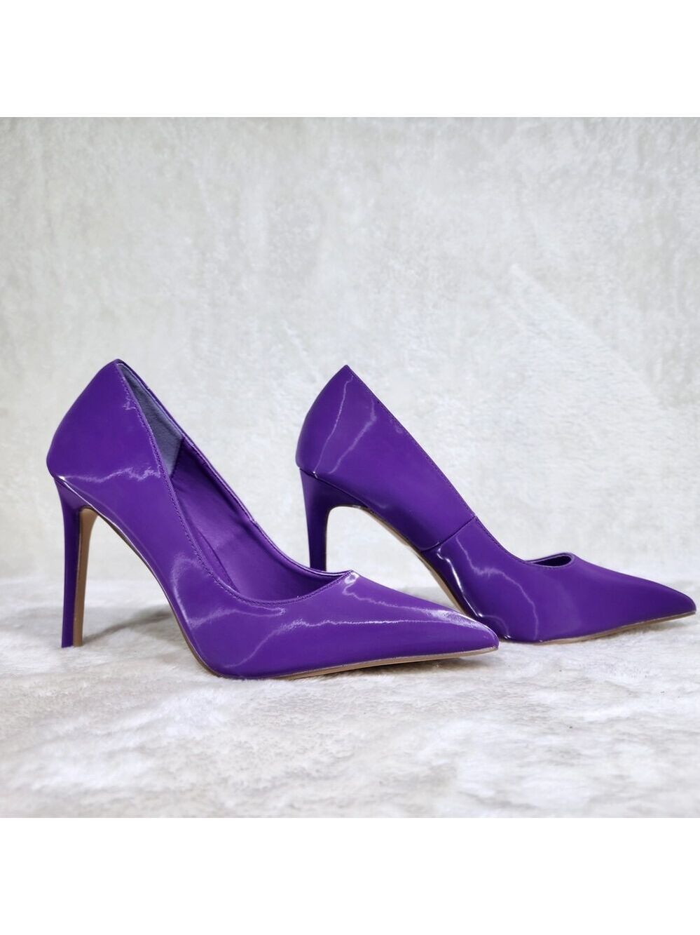NIB Luminous Purple High Heel Stiletto Pumps Evening Party Shoes - Picture 4 of 5